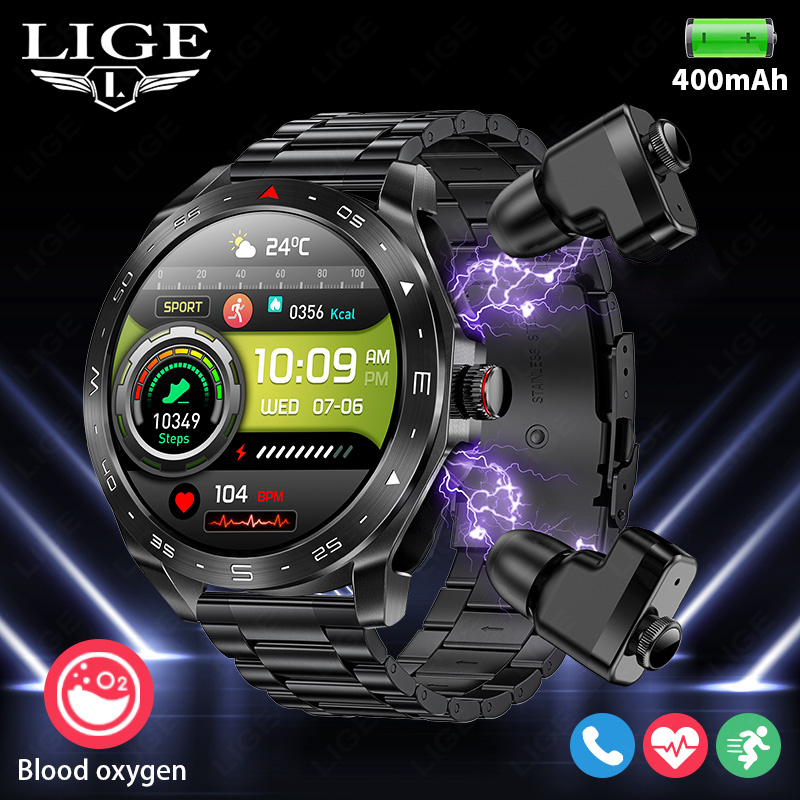 Smartwatch Headset - LIGE สมาร์ทวอทช์พร้อมหูฟังบลูทูธ ลำโพง ตัวติดตามเพลง กีฬา ติดตามสุขภาพ