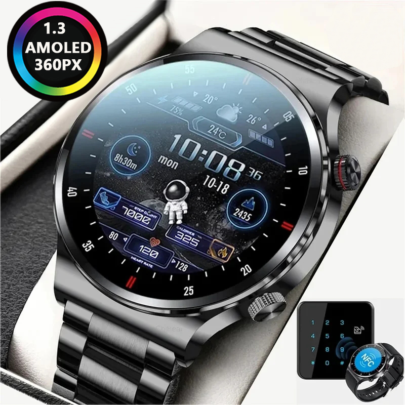 Smartwatch Custom - นาฬิกาสมาร์ทวอทช์ GPS ECG+PPG รองรับบลูทูธโทรออก สำหรับผู้ชาย รุ่นปี