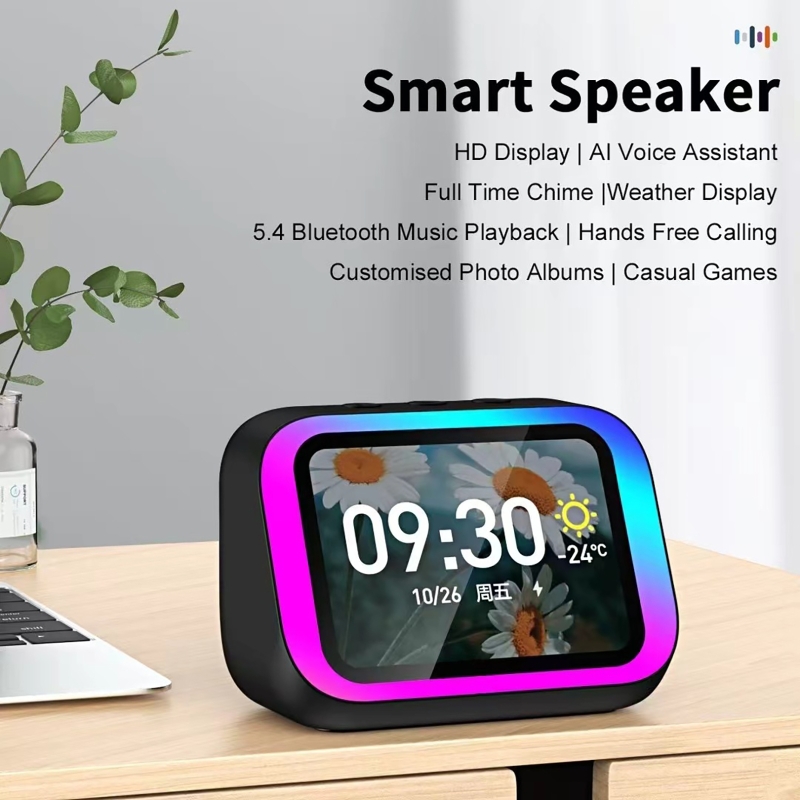 Smart Accessories - ลำโพงบลูทูธพร้อมผู้ช่วยเสียง AI ไฟ RGB นาฬิกาปลุก หน้าจอ