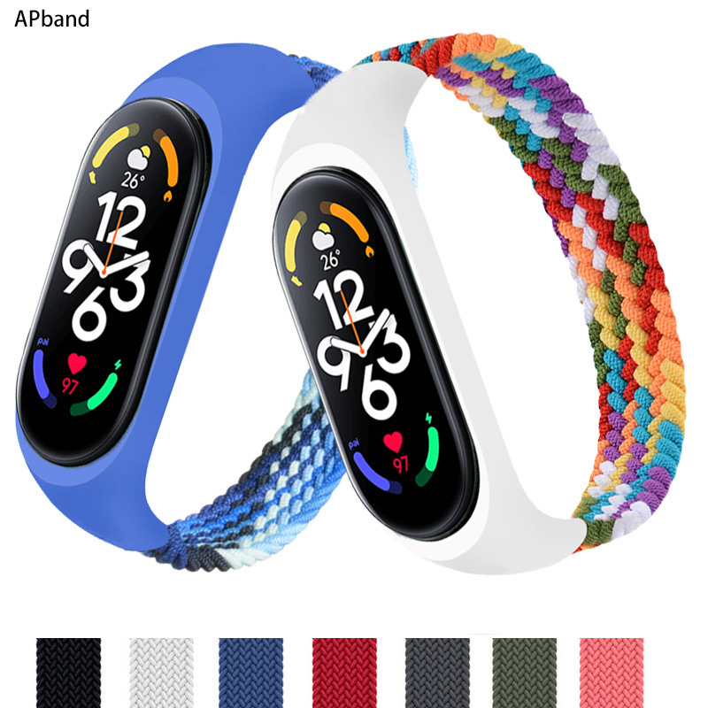 Solo Loop Strap - สร้อยข้อมือสำหรับ Mi 5 6สายไนลอน Braided Solo