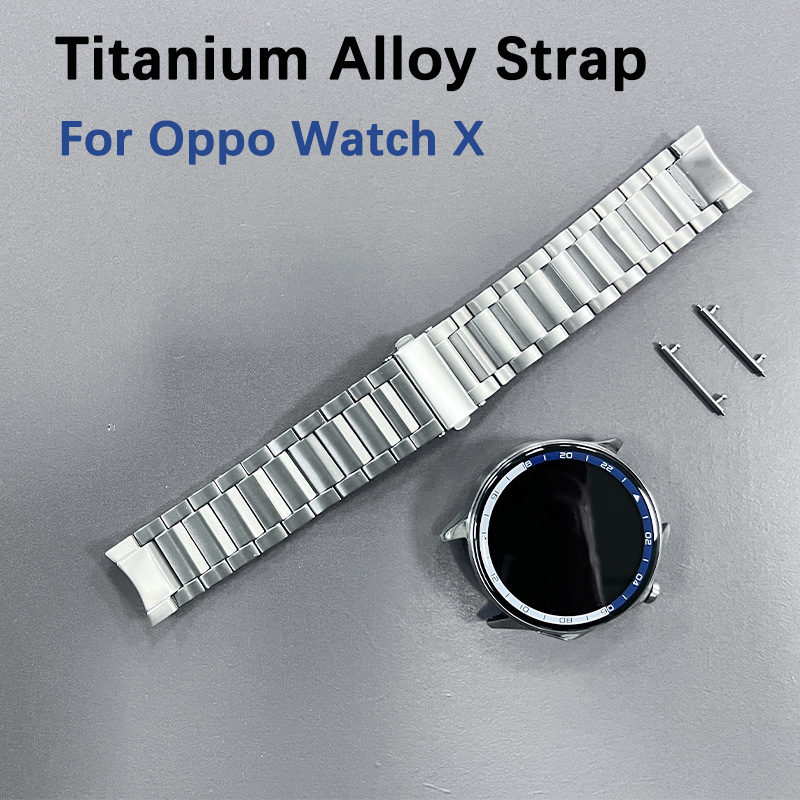 Smartwatch X2 - สายนาฬิกาโลหะผสมไทเทเนียมแบบไม่มีช่องว่างสำหรับ OPPO Watch X X2 สายเปลี่ยนแบบวงกลมสำหรับ