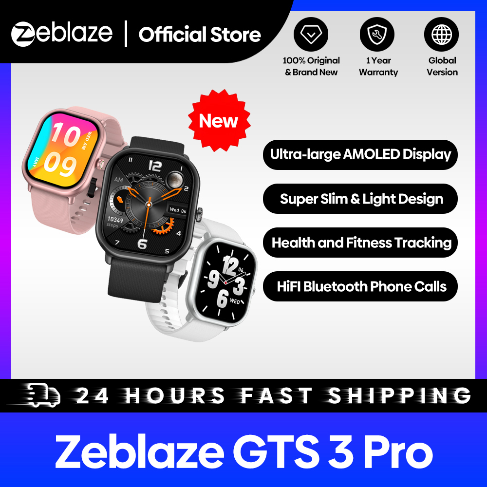 Smartwatch Faces - Zeblaze GTS 3 Pro สมาร์ทวอท์ชโทรด้วยเสียงขนาดใหญ่เป็นพิเศษหน้าจอ AMOLED