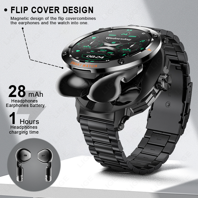 LIGE หูฟังผู้ชายสมาร์ทวอทช์บลู - Smartwatch Headset บทวิจารณ์และราคา