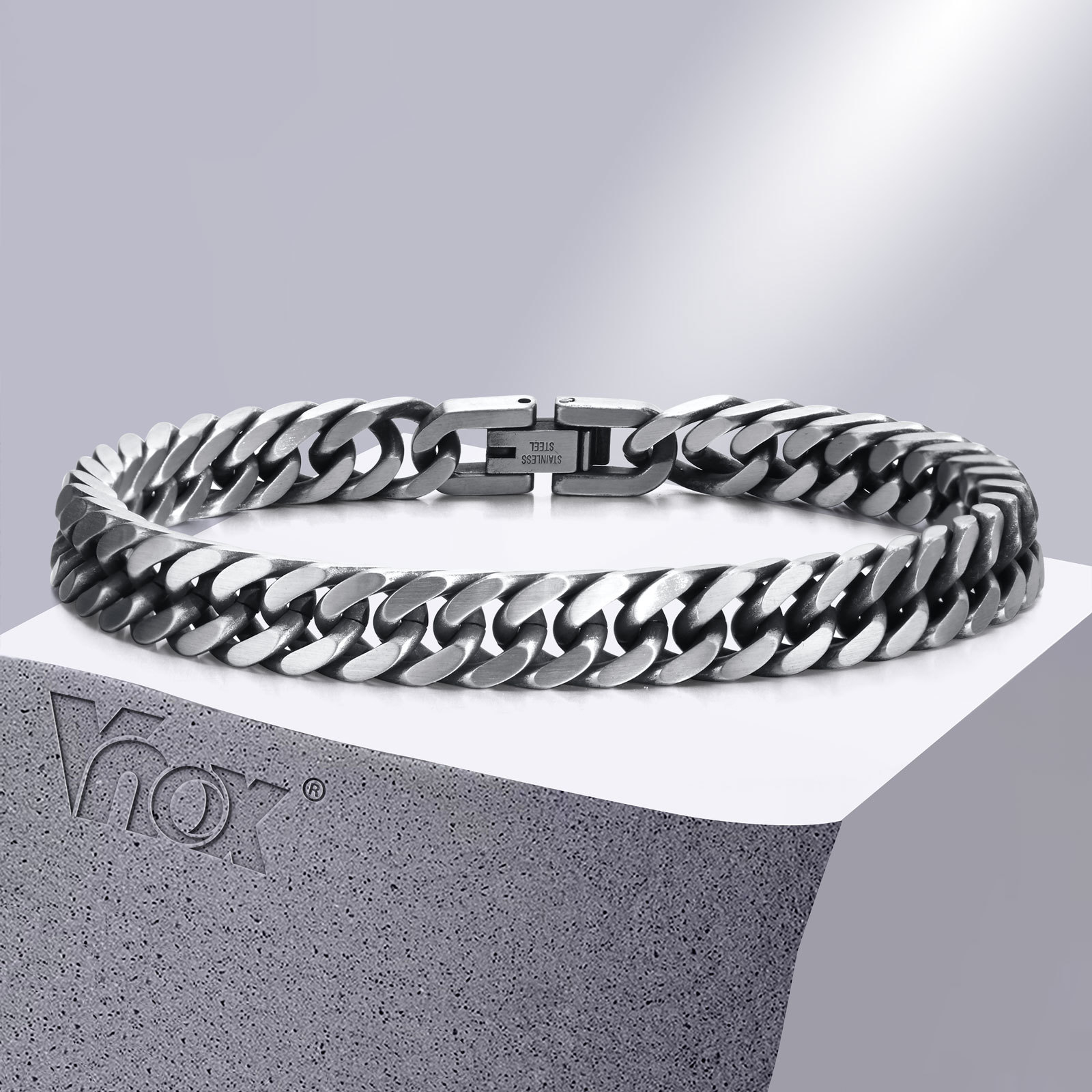 Vnox Chunky Retro Cuban CHAIN  - Ceramic Link Bracelet บทวิจารณ์และราคา