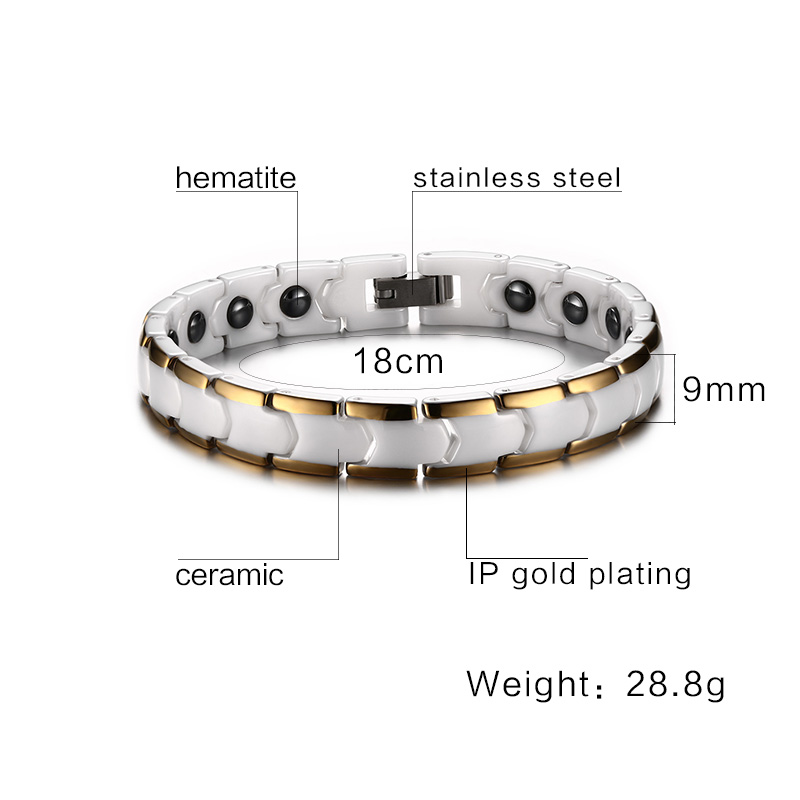 สร้อยข้อมือ vinterly สำหรับผู้ - Ceramic Link Bracelet บทวิจารณ์และราคา