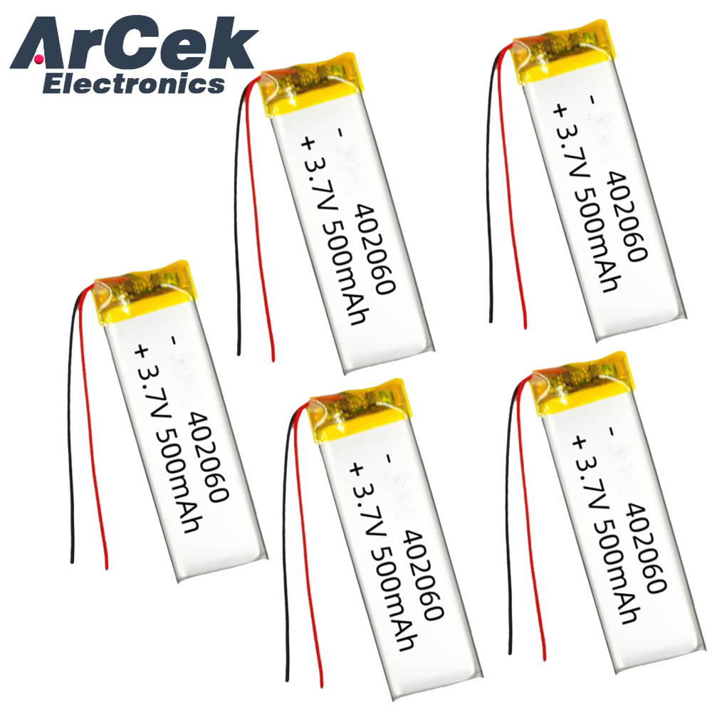 5PCS 3.7V 500mAh 402060 Lipo แ - Smartwatch Headset บทวิจารณ์และราคา