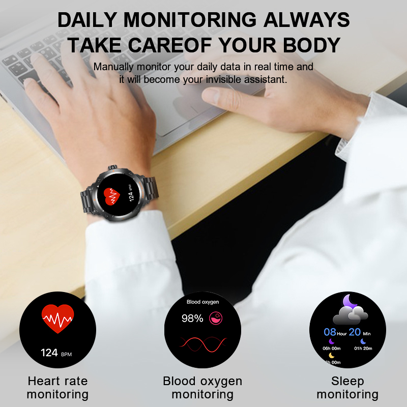 ผู้ชายใหม่ 2 ใน 1 ชุดหูฟังสมาร - Smartwatch Headset บทวิจารณ์และราคา