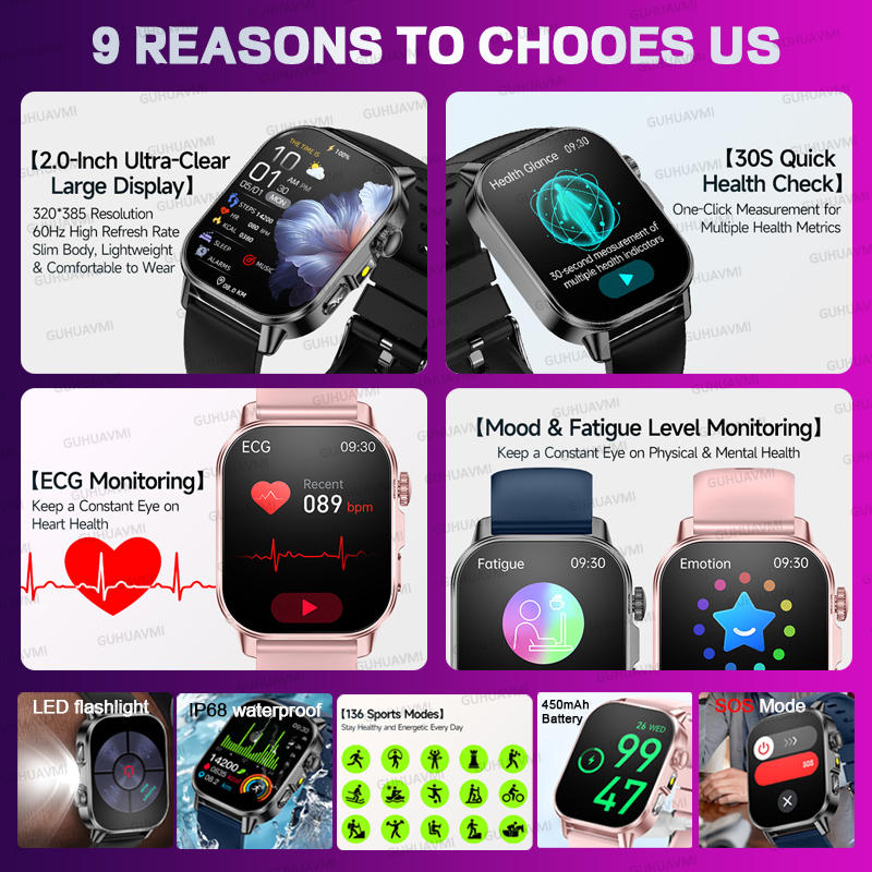 นาฬิกาอัจฉริยะเพื่อสุขภาพสำหรั - Smartwatch Custom บทวิจารณ์และราคา
