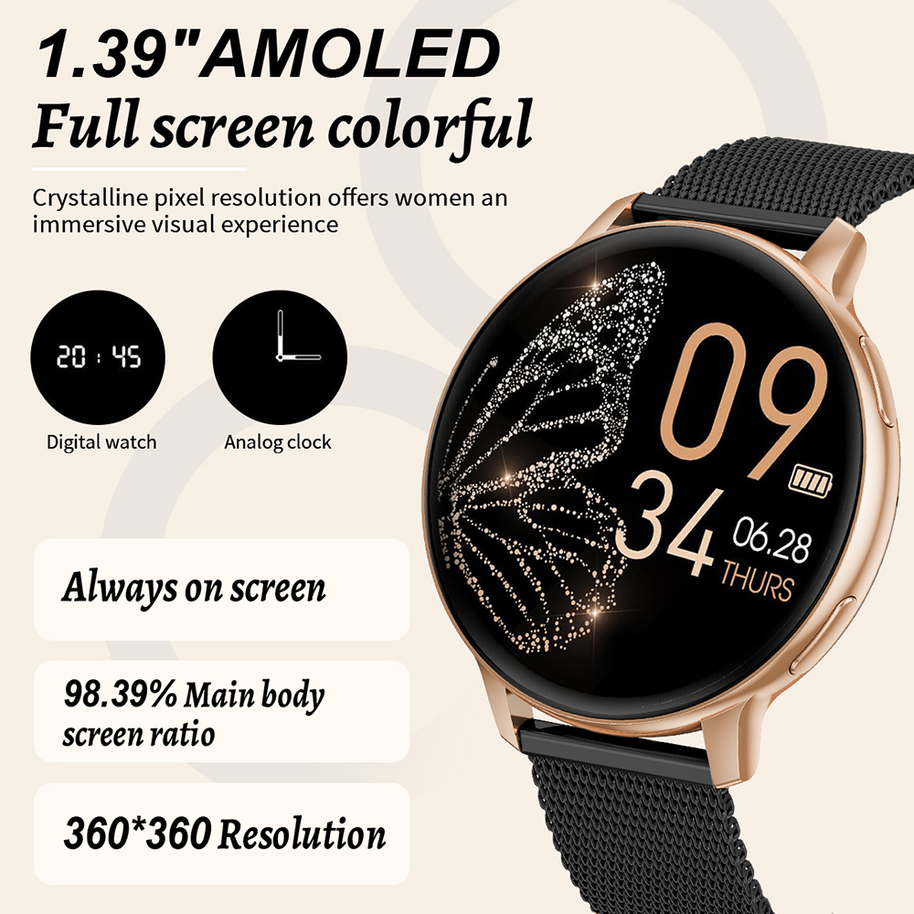 LIGE แฟชั่นสมาร์ทวอทช์ผู้หญิงโ - Smartwatch Custom บทวิจารณ์และราคา
