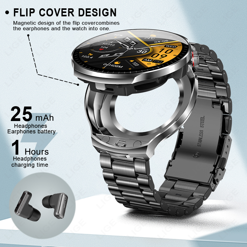 LIGE TWS 2 In 1 ชุดหูฟังสมาร์ท - Smartwatch Headset บทวิจารณ์และราคา