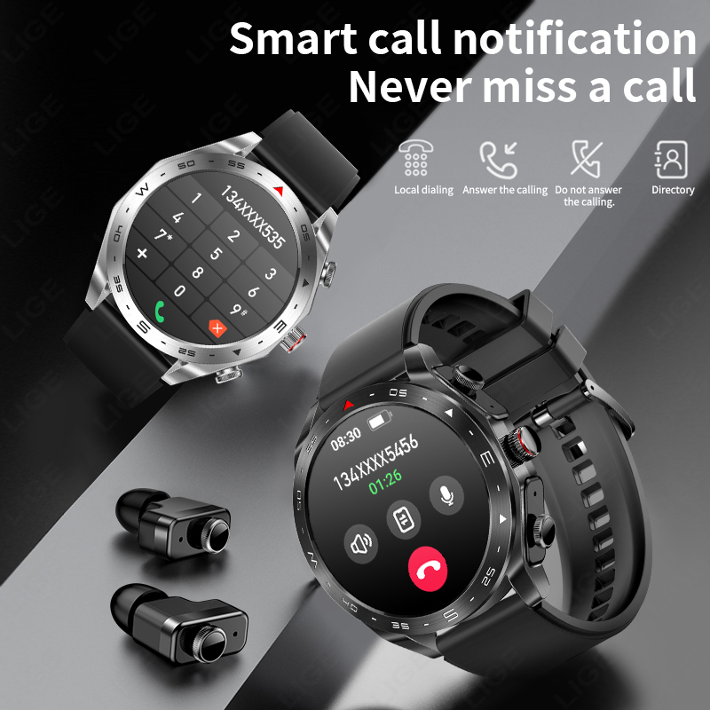 Lige มาพร้อมกับหูฟังบลูทูธชุดห - Smartwatch Headset บทวิจารณ์และราคา