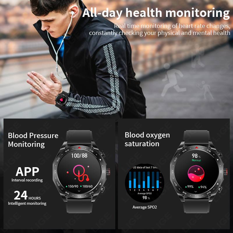 Lige มาพร้อมกับหูฟังบลูทูธชุดห - Smartwatch Headset บทวิจารณ์และราคา